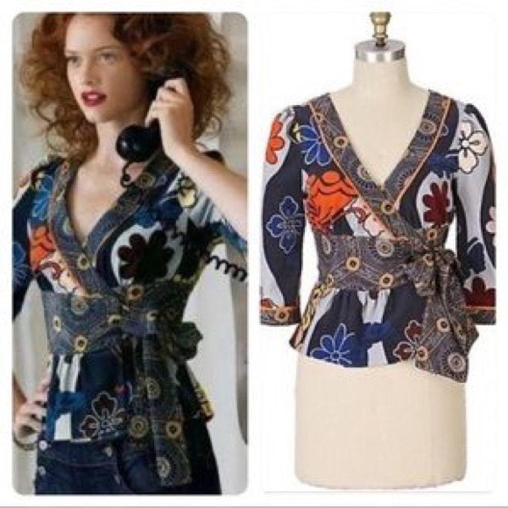 Anthropologie Elevenses Velvet Top/ Wrap/ Jacket